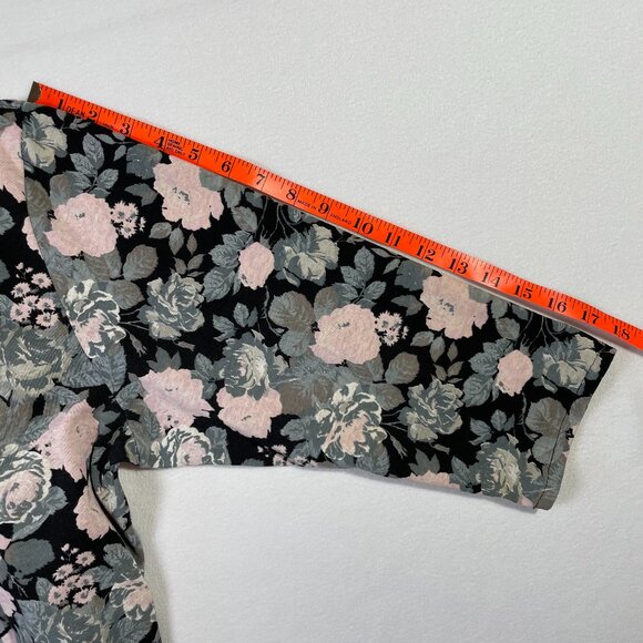 Sauci Vintage Cardigan Blouse Jacket Lightweight Cotton Blend Floral Rose Size L - Picture 10 of 12